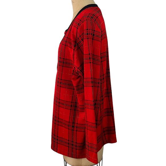 Vintage Bobbie Brooks one piece red plaid 2fer Large - Picture 5 of 8